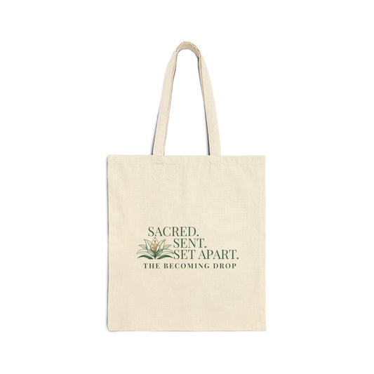 Sacred. Sent. Set Apart. Canvas Tote Bag — Inspirational Eco-Friendly Grocery & Everyday Shopper
