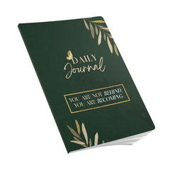Daily Journal — You Are Becoming | Green Floral Softcover Notebook