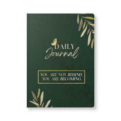 Daily Journal — You Are Becoming | Green Floral Softcover Notebook